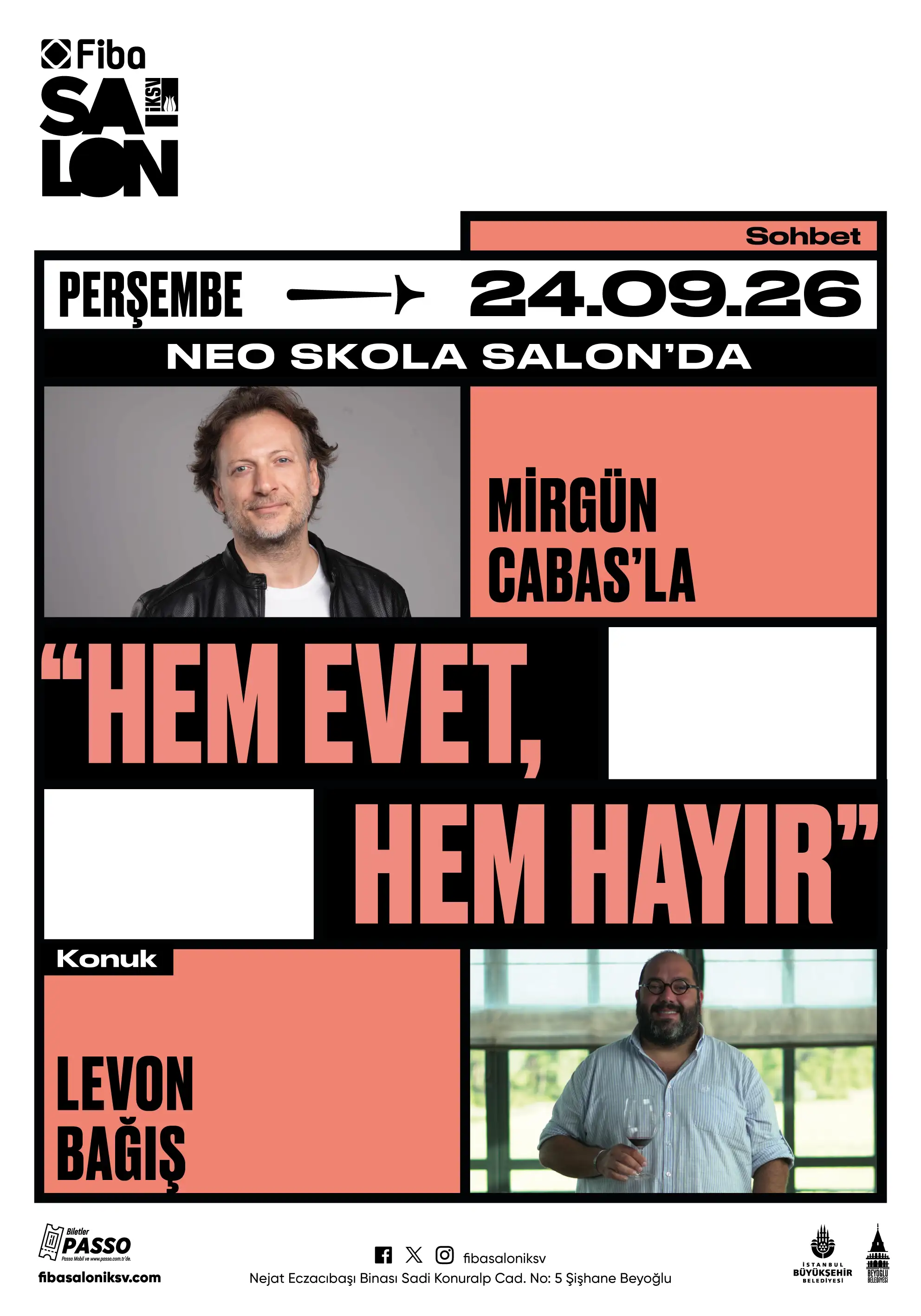 Mirgün Cabas ile “Hem Evet Hem Hayır” 24 Eylül'de Fiba Salon İKSV’de Başlıyor